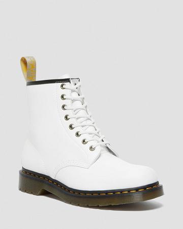 White Men's Dr Martens Vegan 1460 Kemble Lace Up Boots | CA 546DFM